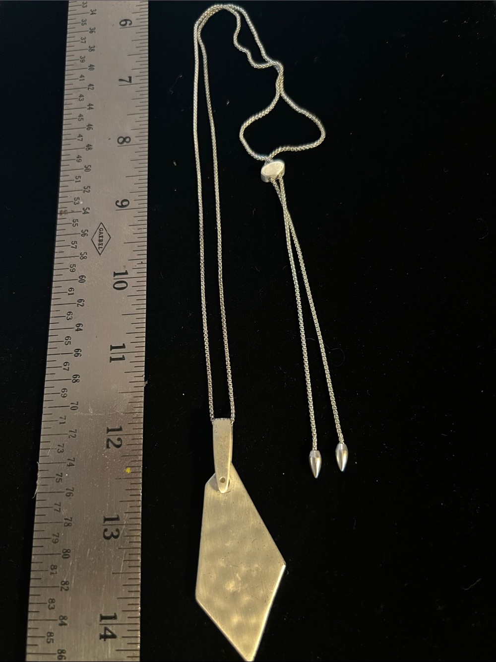 Kendra Scott Silver Geometric Pendant Lariat Necklace - Silver